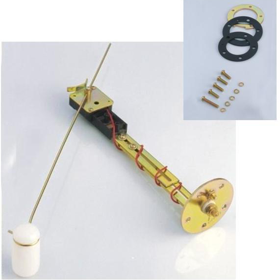 Universal 0-90 Ohm Fuel Level Gauge Sender – 6-1/2" Stainless Steel, SAE 5-Hole Pattern, 2-Wire