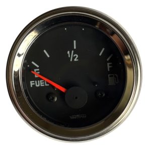 Fuel Gauge (10 - 180 ohm) 12V - Chrome Bezel/Black dial/Red pointer - 267013